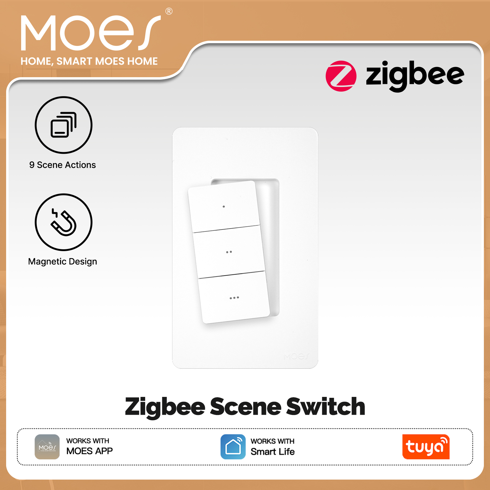 Smart Accessories - مفتاح مشهد لاسلكي ذكي MOES Tuya