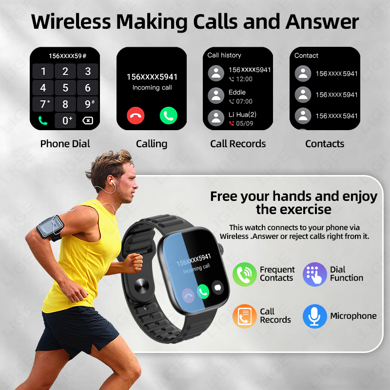 ساعة ذكية LIGE للرجال بشاشة HD - مراجعة Smartwatch Custom وسعره